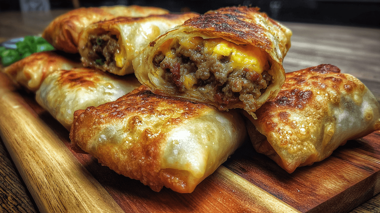 Cheeseburger Eggrolls  Crispy, Cheesy & Packed with Beef Flavor