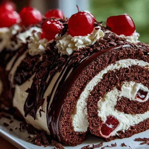 Elegant Black Forest Cake Roll
