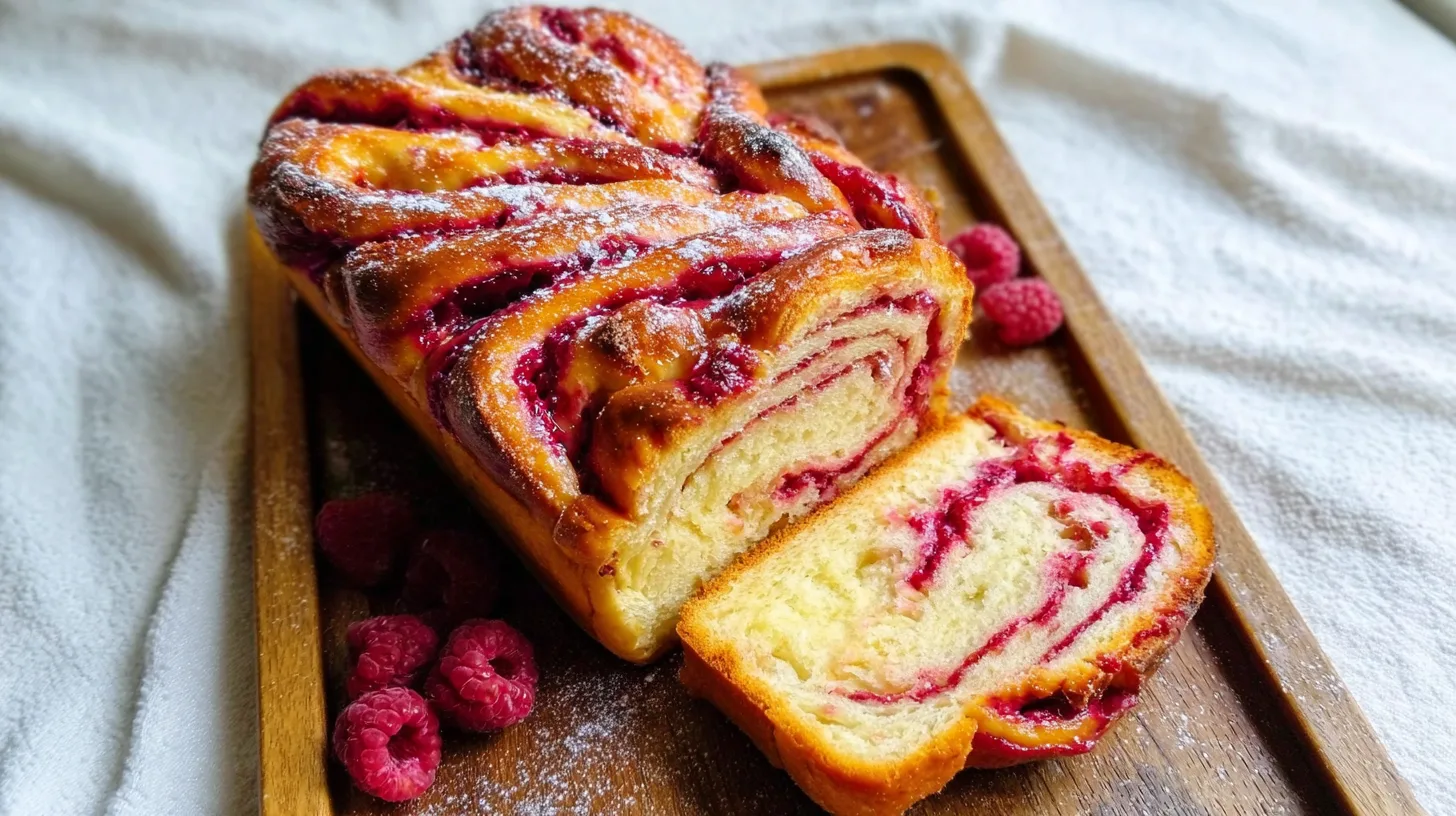 Raspberry Swirl Brioche Loaf