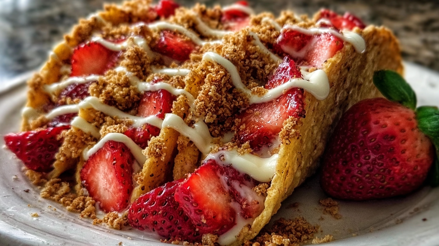 Strawberry Crunch Cheesecake Tacos