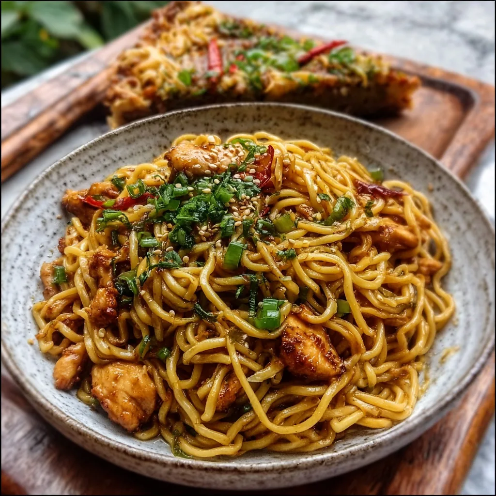 Sticky Garlic Chicken Noodles