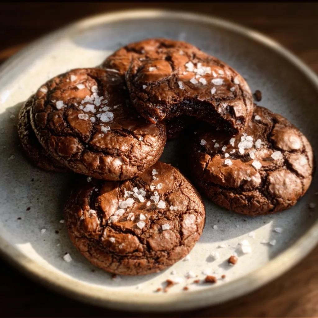 Salted Brownie Cookies — Fudgy Cookies with a Hint of Sea Salt
